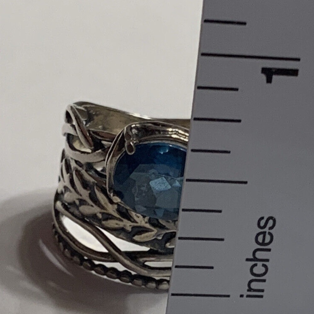 Or Paz Sterling Silver Blue Topaz Ring (size 6) - Picture 7 of 7